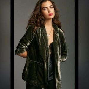 Anthropologie Iridescent Velvet Blazer by Cartonnier, size 4